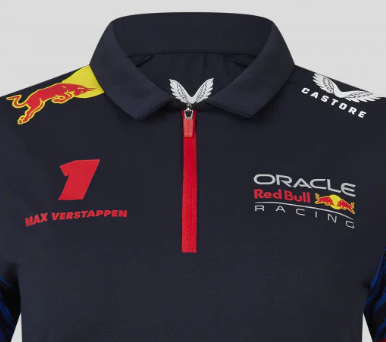 Red Bull Racing T-Shirt Kragenshirt, Max Verstappen, Damen, Blau, 2023