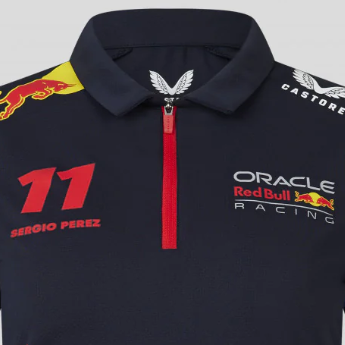 Red Bull Racing t-shirt collar shirt, Sergio Pérez, Women, Blue, 2023