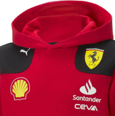 Ferrari con cappuccio, Puma, Squadra, Bambini, Rosso, 2023