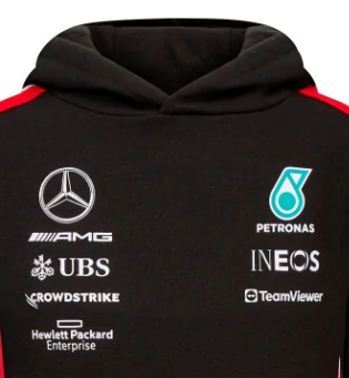 Mercedes felpa, con cappuccio, Squadra, Bambini, Nero, 2023