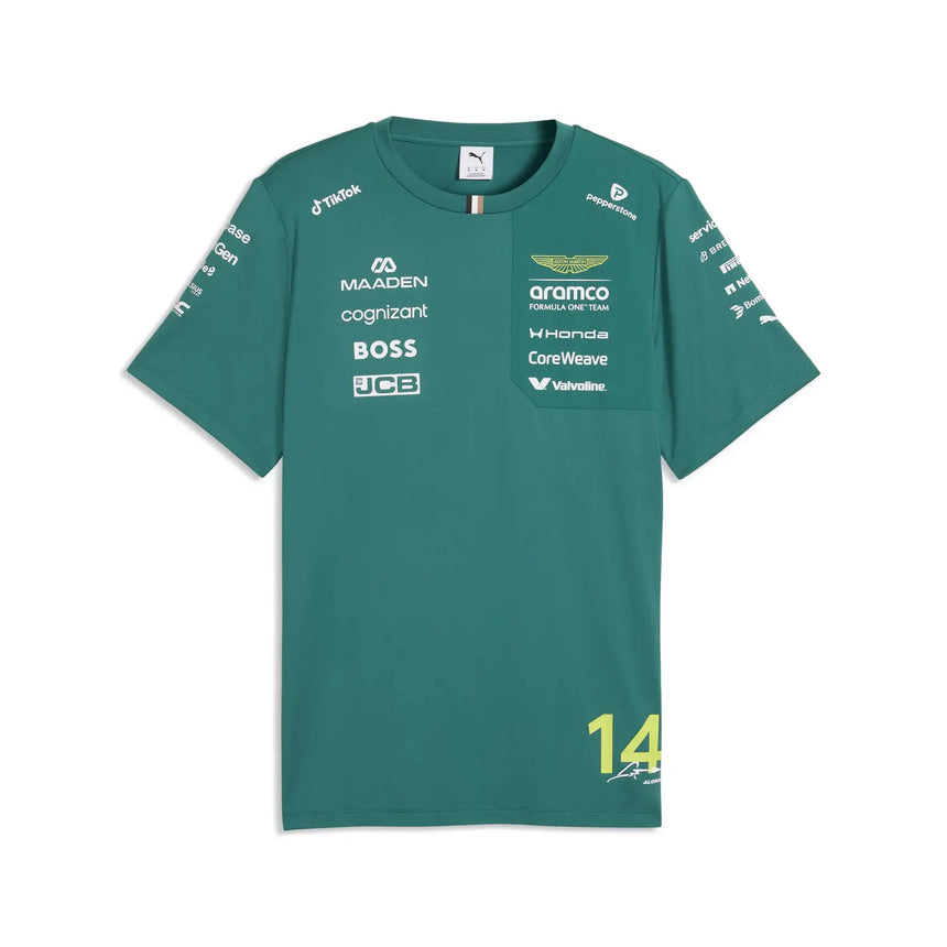 T-shirt Aston Martin, Fernando Alonso, squadra, Puma, verde, 2026