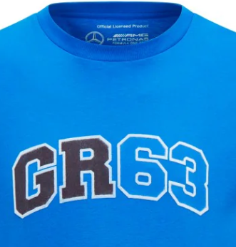 Mercedes T-Shirt, George Russell Logo, Blau