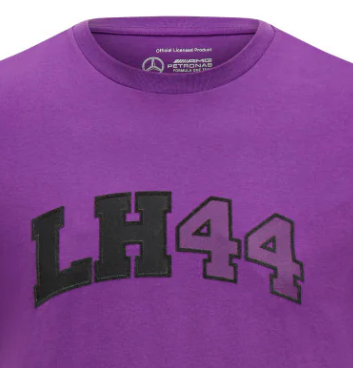 Mercedes T-Shirt, Lewis Hamilton Logo, Lila