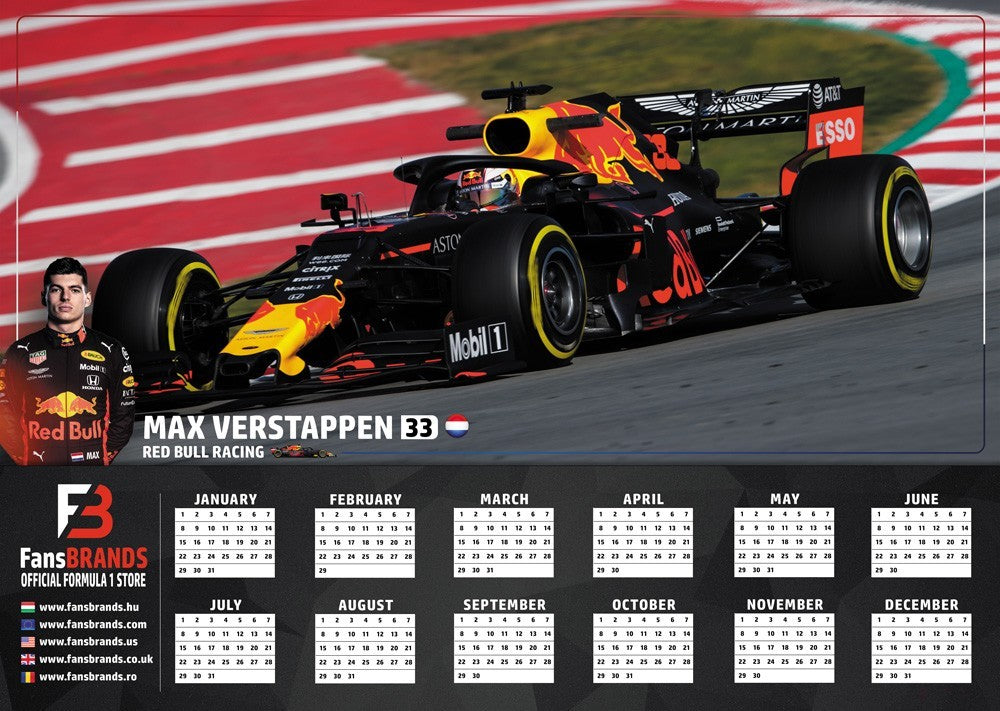 Max Verstappen Calendario delle auto di corsa